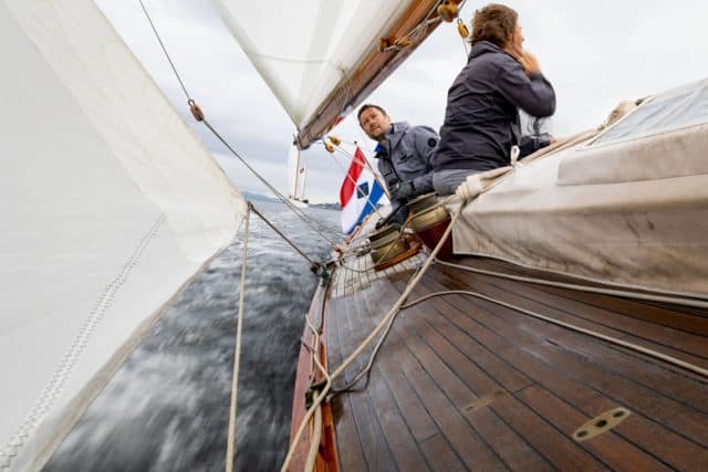 On board a Yacht racing in the Richard Mille Cup