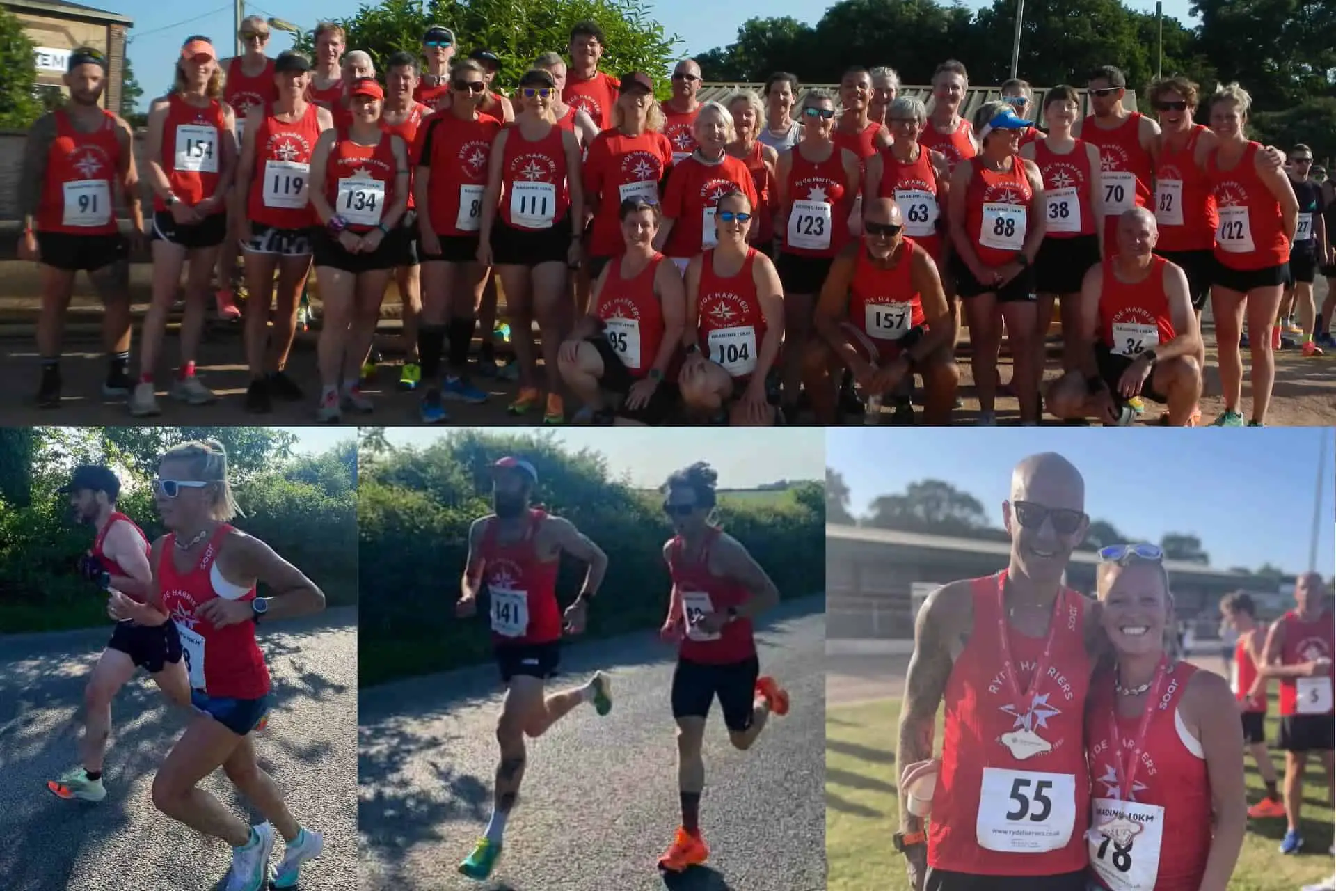 Montage of Brading 10km runners