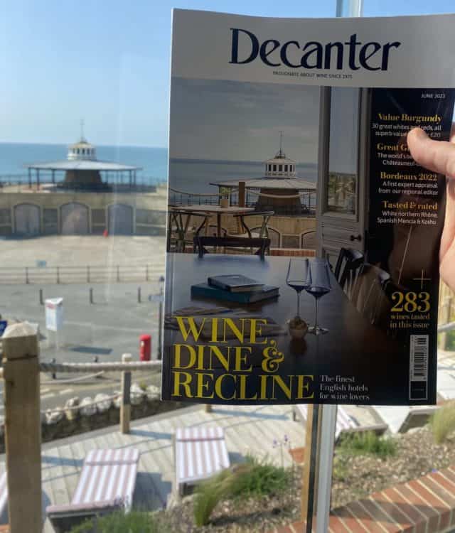 The front cover of Decanter Magazine at The Terrace Rooms © Tom Fahey