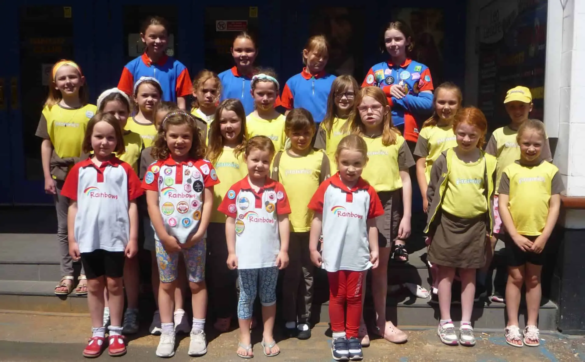 Girls representing the IW Girlguiding Sections