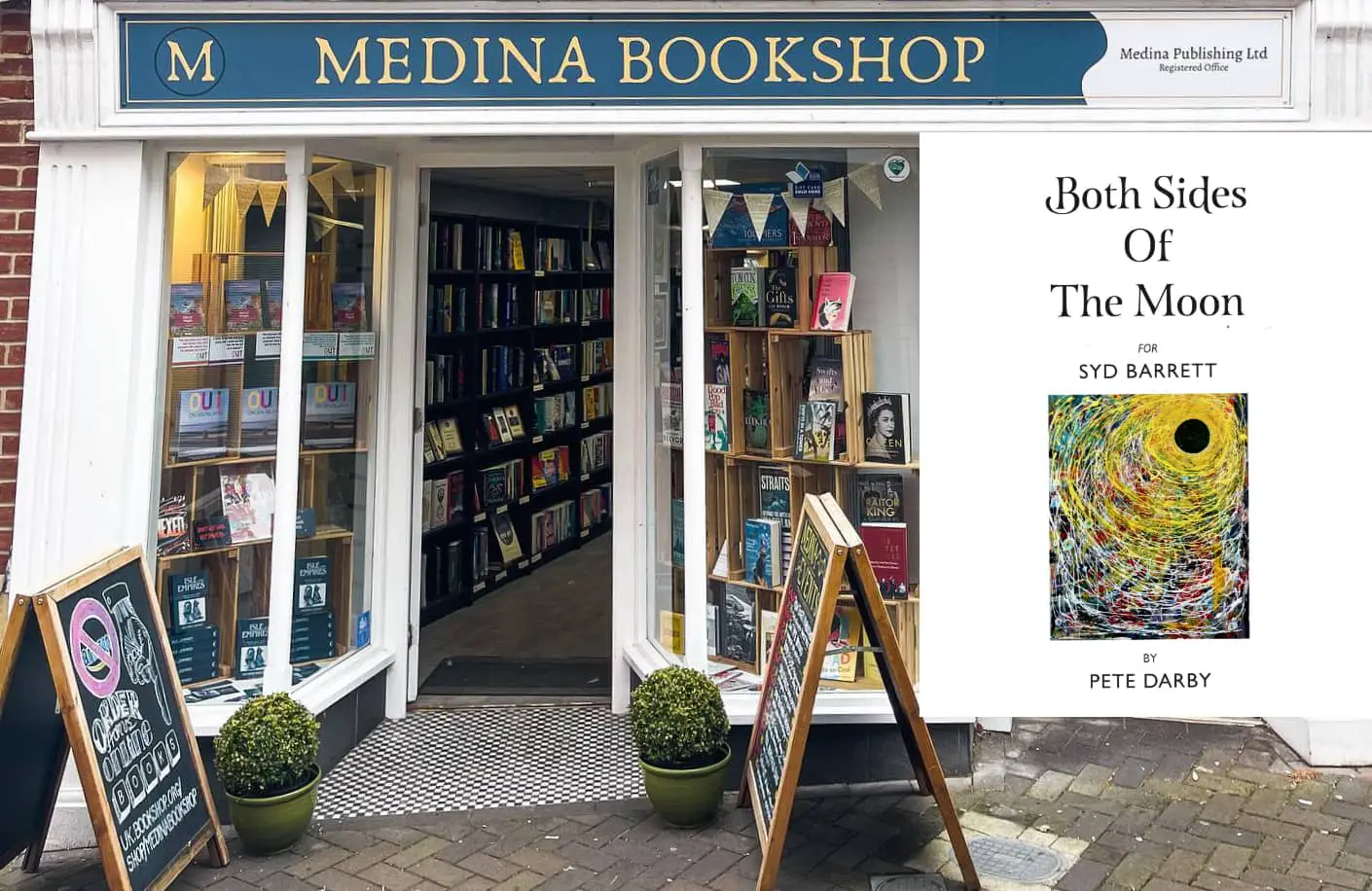 Medina bookshop and Pete Darby book cover