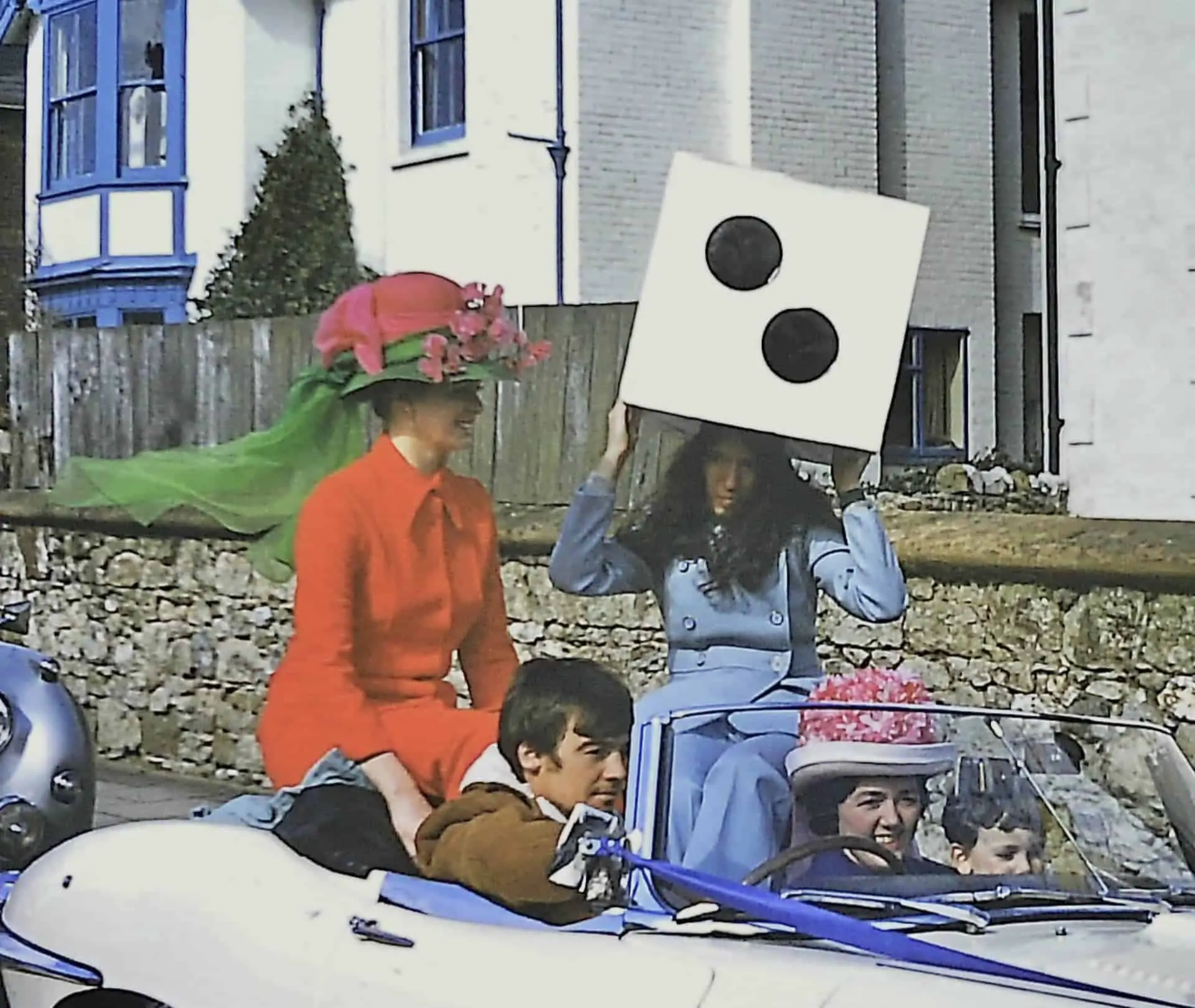 On the way to a Gertrude Shilling hat parade in Sandown, 1970s (2 photos). Courtesy of Sue Jackson