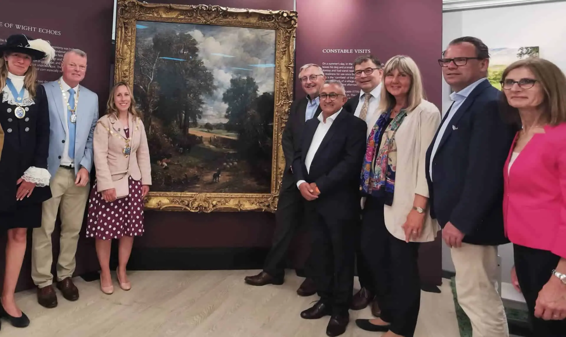 Coburg councillors and Isle of Wight council officials visit John Constable's The Cornfield in Newport on Saturday 10th June 2023.