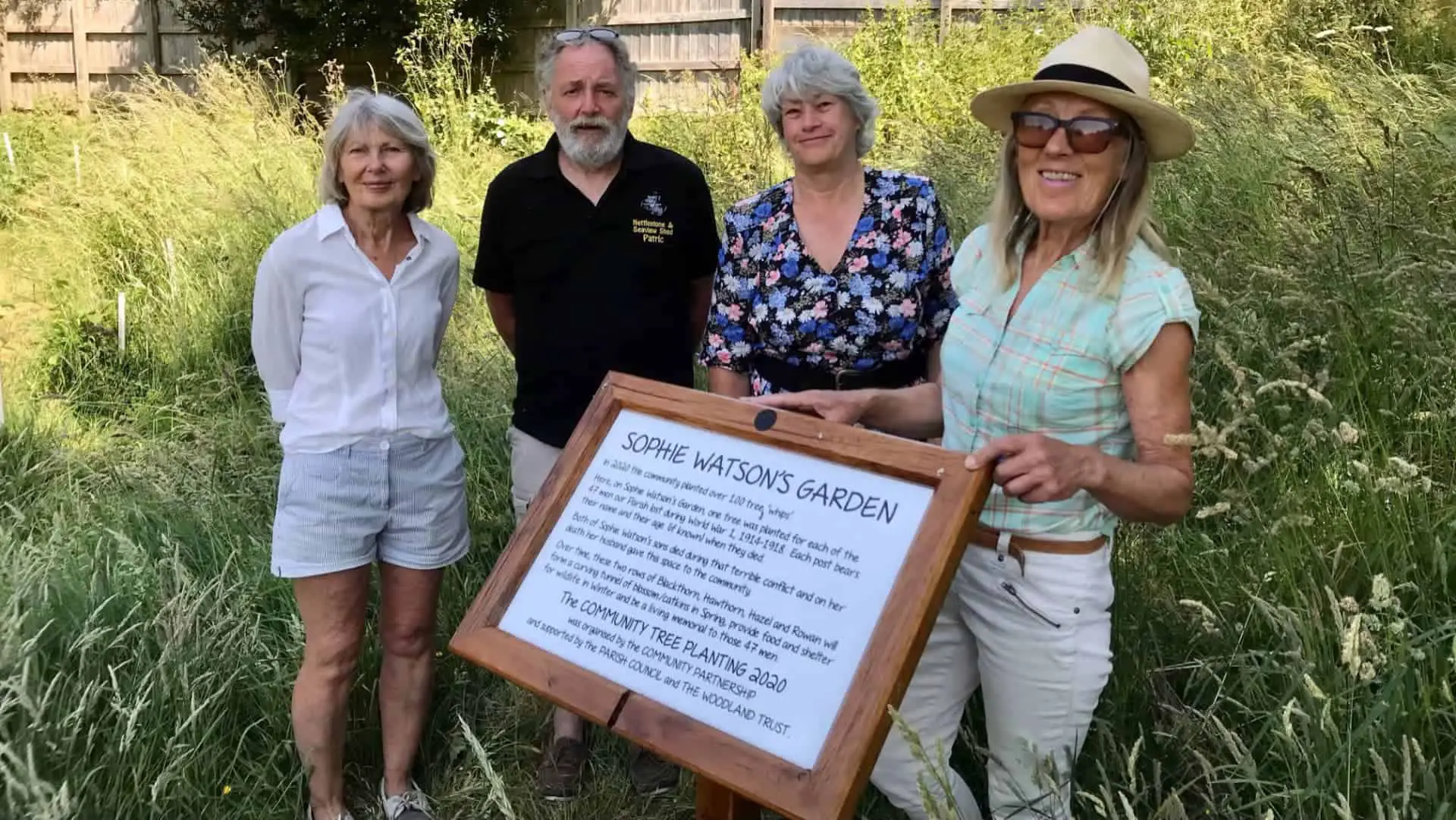 Left to right, Lynn Stack (Community Partnership), Patric Maude (Nettlestone and Seaview Shed ), Rebecca Hardie (Nettlestone and Seaview Parish Council) and Jo King (Open Spaces initiative)