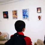 people looking at the Young Artist Award Exhibition