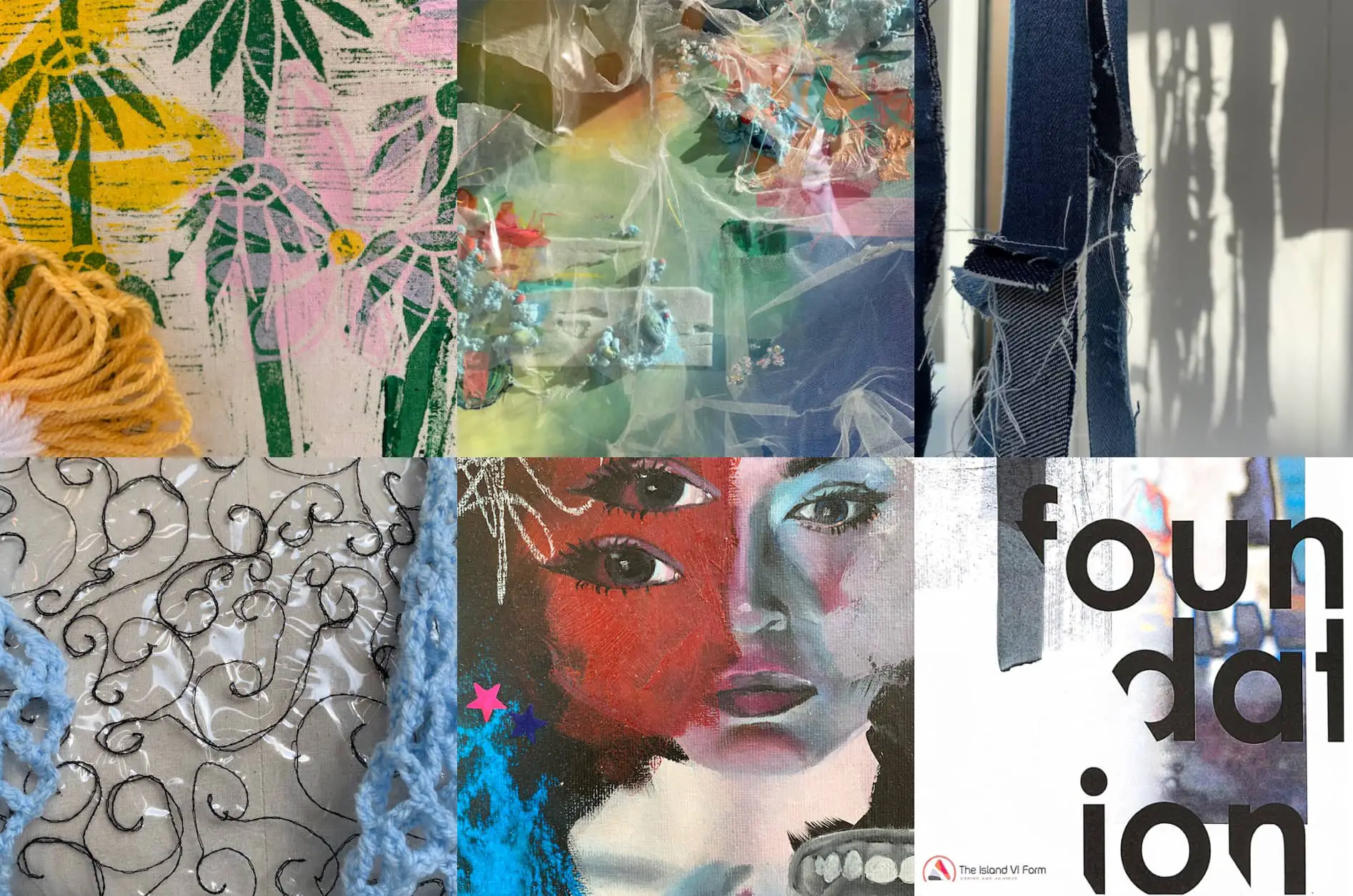 Montage of images created by Foundation of Art students