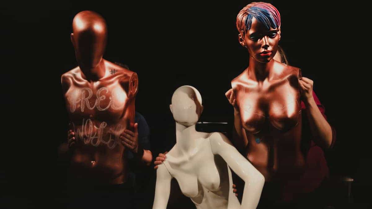 Mannequins in Free Will & Myths show