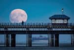 Supermoon over Ryde Pier by Jeff Morgan at Elm Studio