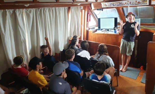Classroom on board the Channel Queen
