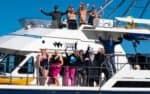 Channel Queen with fundraising swimmers on board