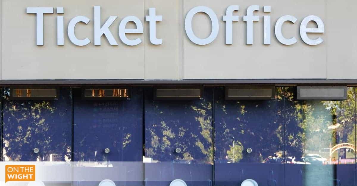 Ticket office with all windows closed