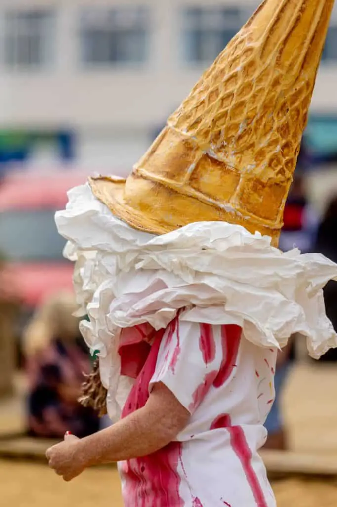 Teresa Grimaldi in her ice cream Shilling hat