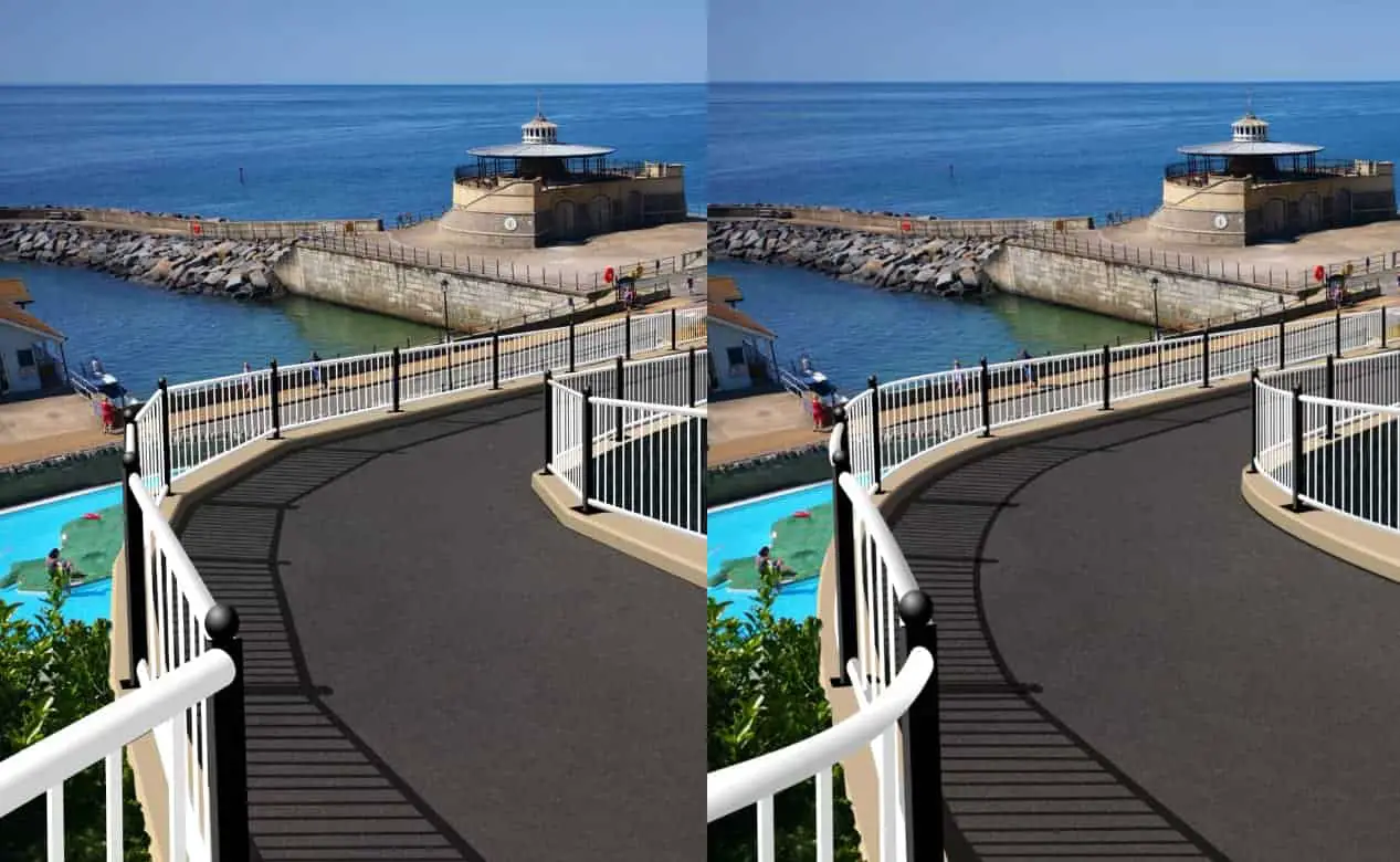 Artist's impression of replacement railings for Ventnor Cascade