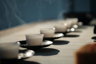 A line of cups of tea