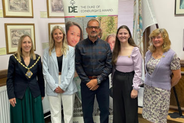 Council chairman, Councillor Claire Critchison, Aniela Niemiec, Alistair Bridle, DofE Award manager at the Island Innovation VI Form, Ruth Gale and Carol Taverner, DofE facilitator for the Isle of Wight Council