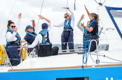 EMCT Volunteers on a yacht