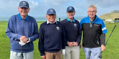 Freshwater golfers, Bob Godden, Roger Thomas, Tim Deville and Mark Vallelly