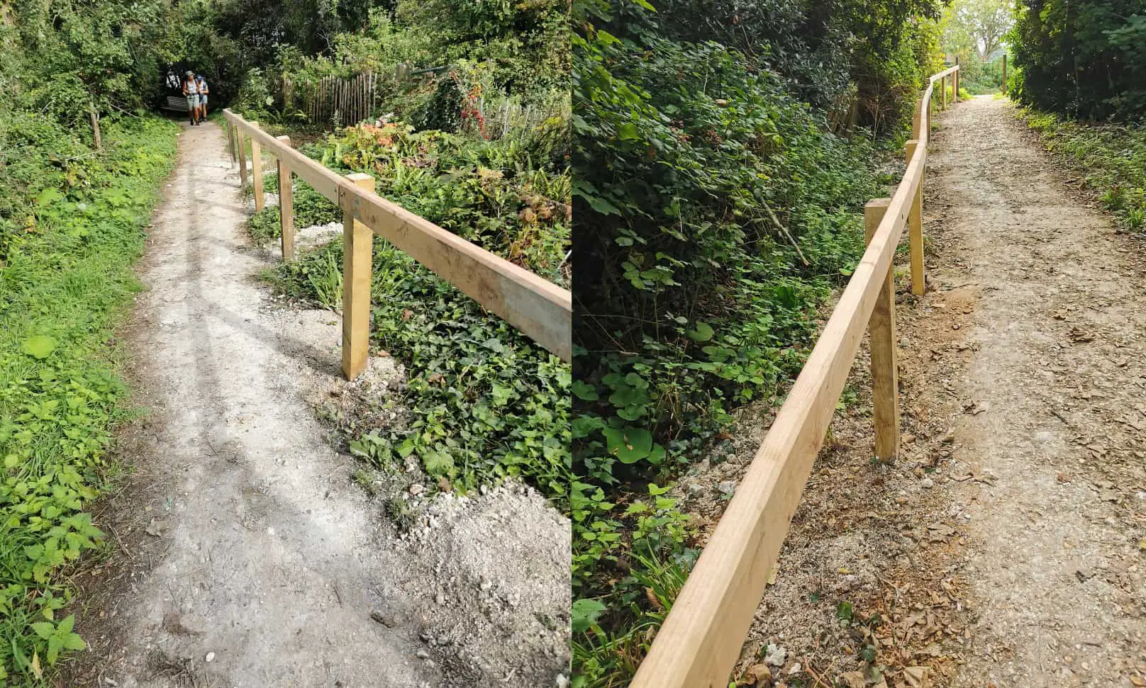The new handrail at Widdick Chine