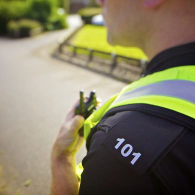 Police officer with 101 on lapel