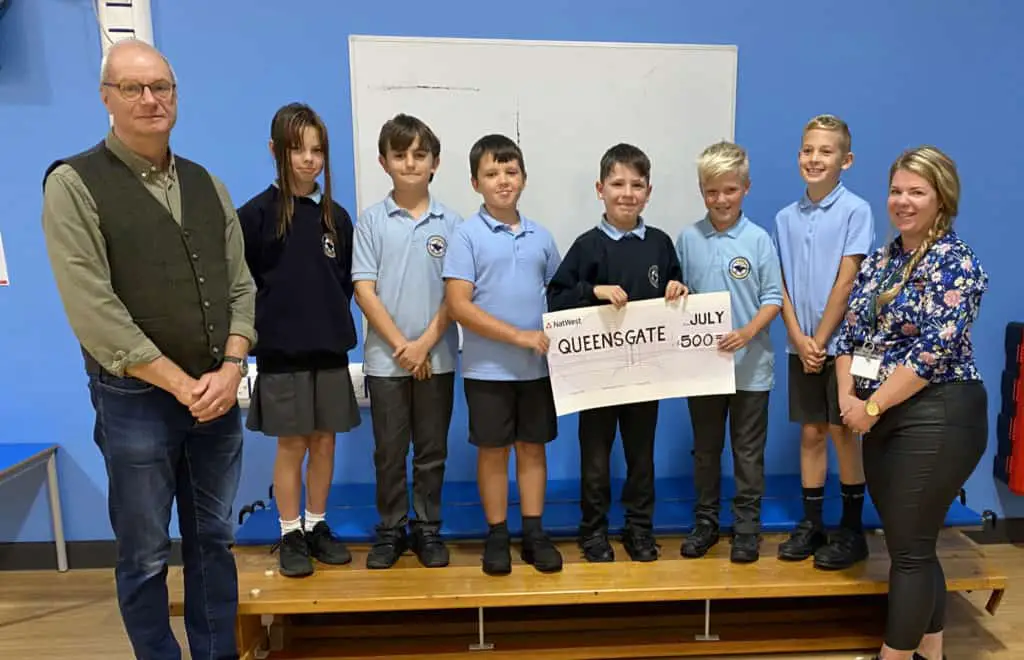 Queensgate Foundation Primary School Charity Cheque Presentation