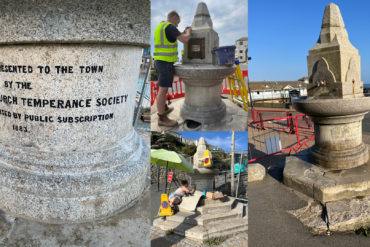 VEF restoration of the water fountain montage