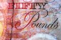 Close up of a fifty pound note