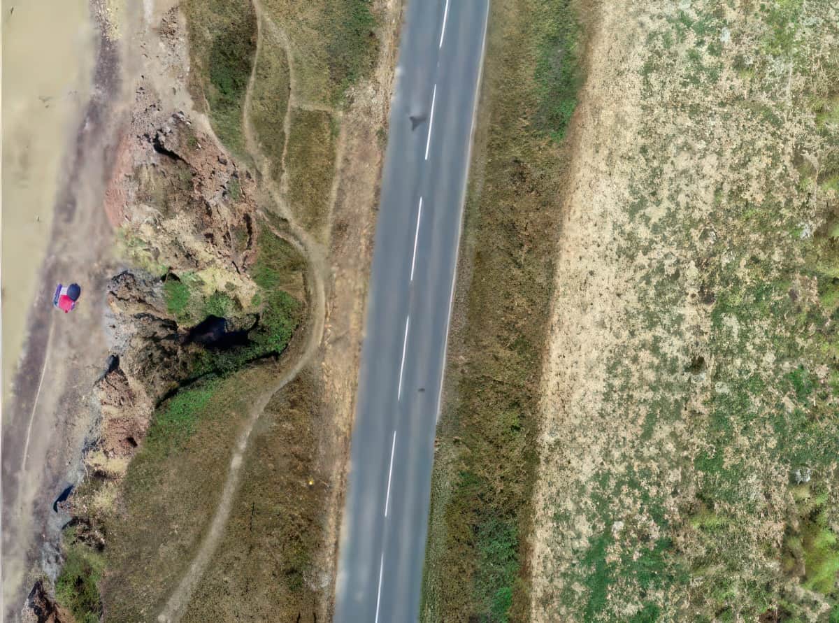 Aerial view of Military Road