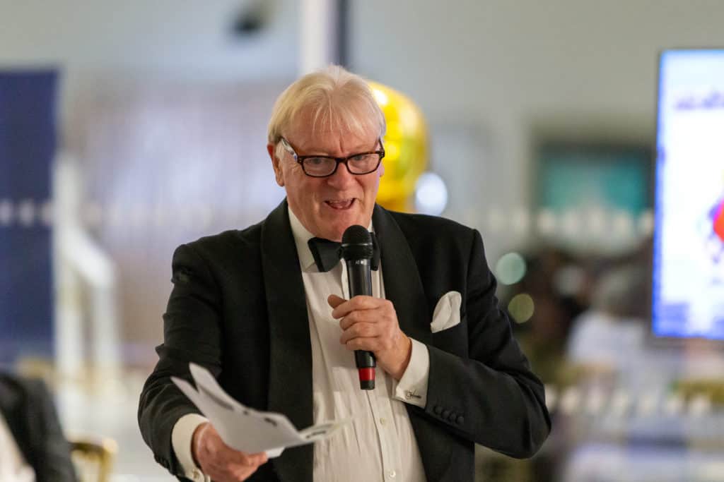 Auctioneer Nick Bonham at the Esplanade and Thompson’s Charity Gala Dinner 2023