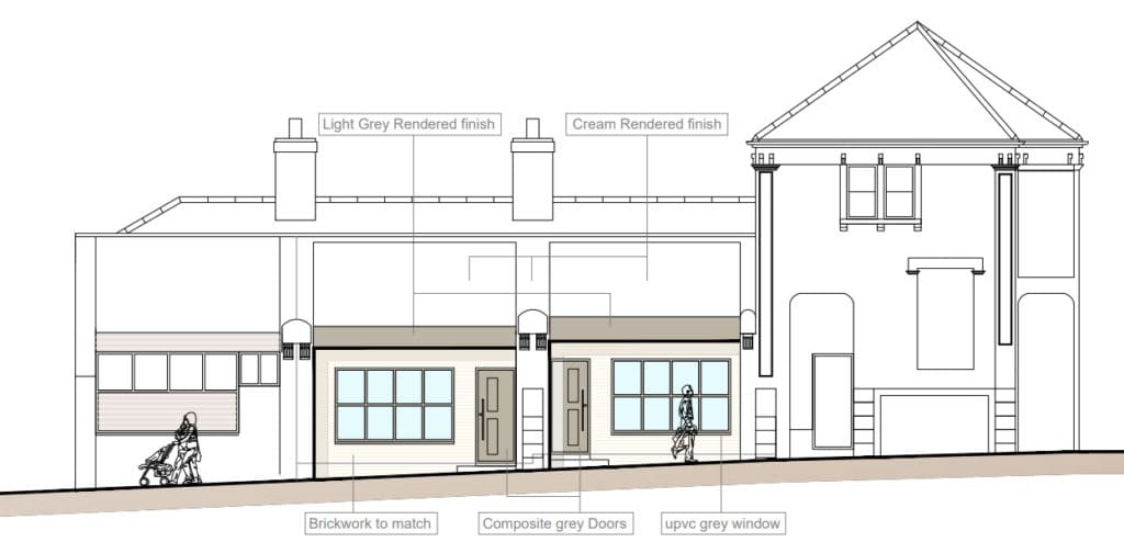 Drawing of Bridge Stores plan - Holbrook Architectural Services
