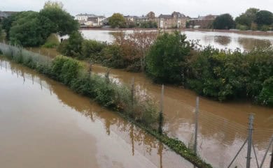 Flooded railway line