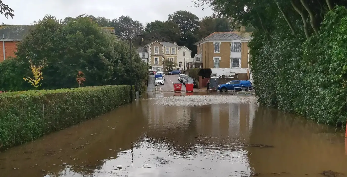Flooded Ryde road © Cat Monteith