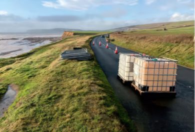 Military Road, near Brook, pictured when surveys were being undergone in January 2020