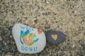 Pebbles painted with well done messages