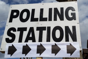 Polling Station sign in Deptford