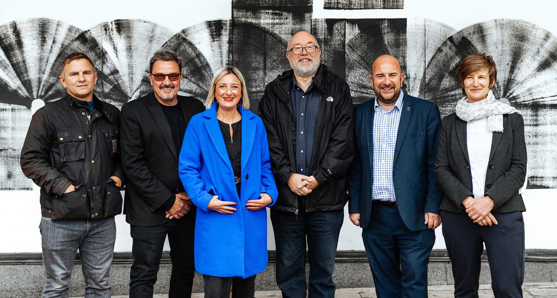 James Ralls (Victorious Festival), Tim Rusby (Chair Portsmouth Creates), Gemma Nicols (CEO Portsmouth Creates), Phil Gibby (ACE), Steve Pitts (leader Portsmouth City Council) and Sarah Duckering (University of Portsmouth) © Joe Watson