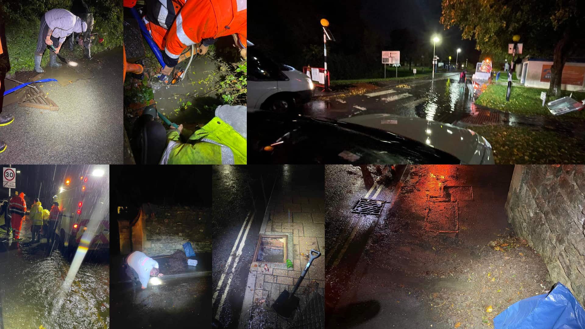 Montage of flooding incidents across the Island
