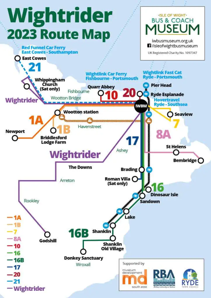 Wightrider 2023 network map