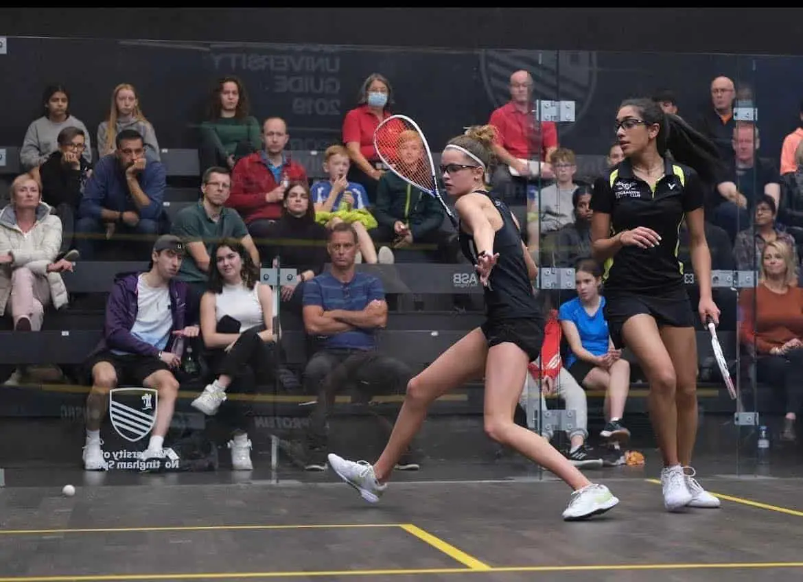 amelie haworth competing in squash competition