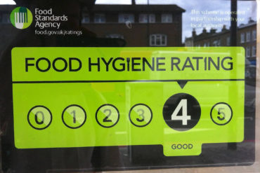 food hygiene rating sign 4
