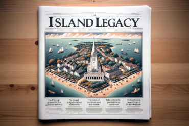 Mock up of a fake island newspaper