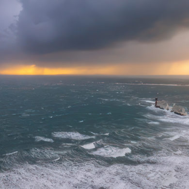 Image of a storm by the needles