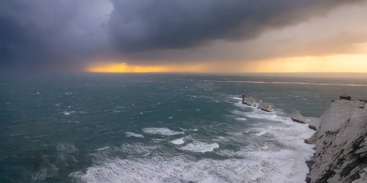 Image of a storm by the needles