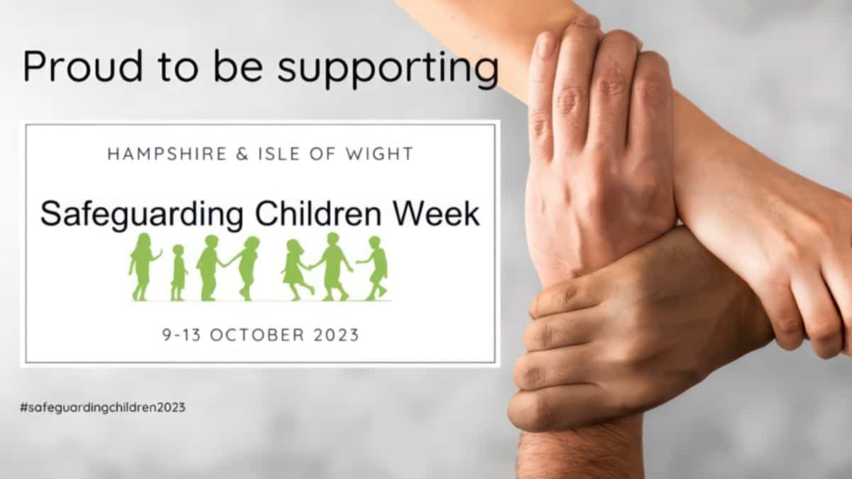 people clapsing wrists in supportive manner for safeguarding children week
