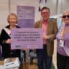 Cllr Michael Lilley with Solent WASPI campaigners Shelagh Simmonds (L) and Christina Lutley (R)