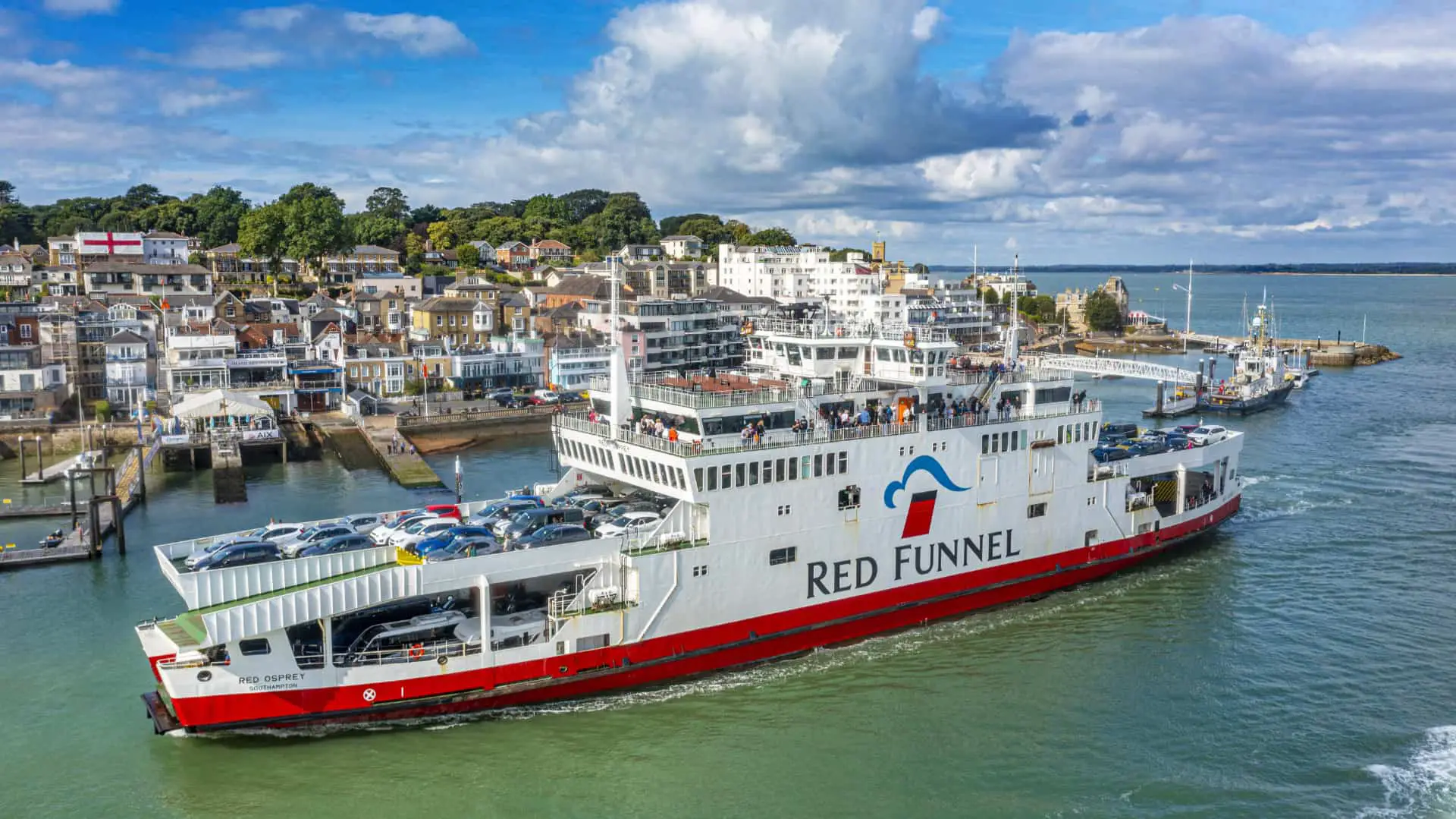 Red Funnel ferry leaving East Cowes