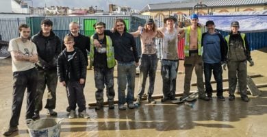 Building concrete obstacles at Ryde Skatepark