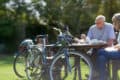 cyclists stopping for lunch