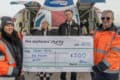 Deborah Layde presenting giant cheque to Hovertravel