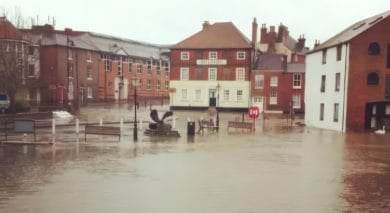 Flooding at Newport Quay in 2012 © Dean Julian