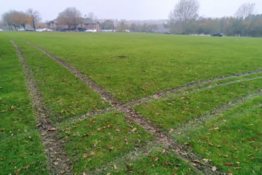 vandalised playing field